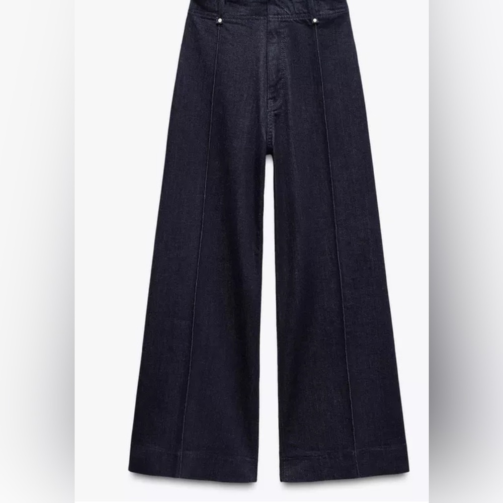Zara Dark Blue Wide Leg Jeans, size 4 - Picture 3 of 8